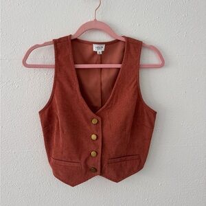 Burnt Orange Velvet Vest